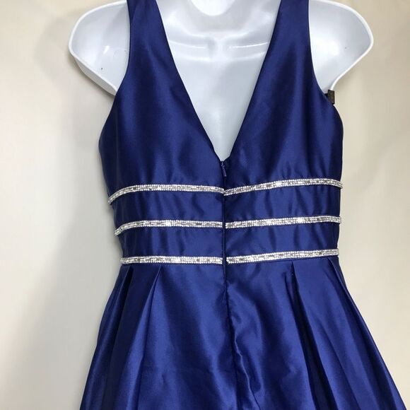 Blondie Nites By Stacy Sklar Dress Size 9 Blue Prom Rhinestone nwot - Picture 9 of 9